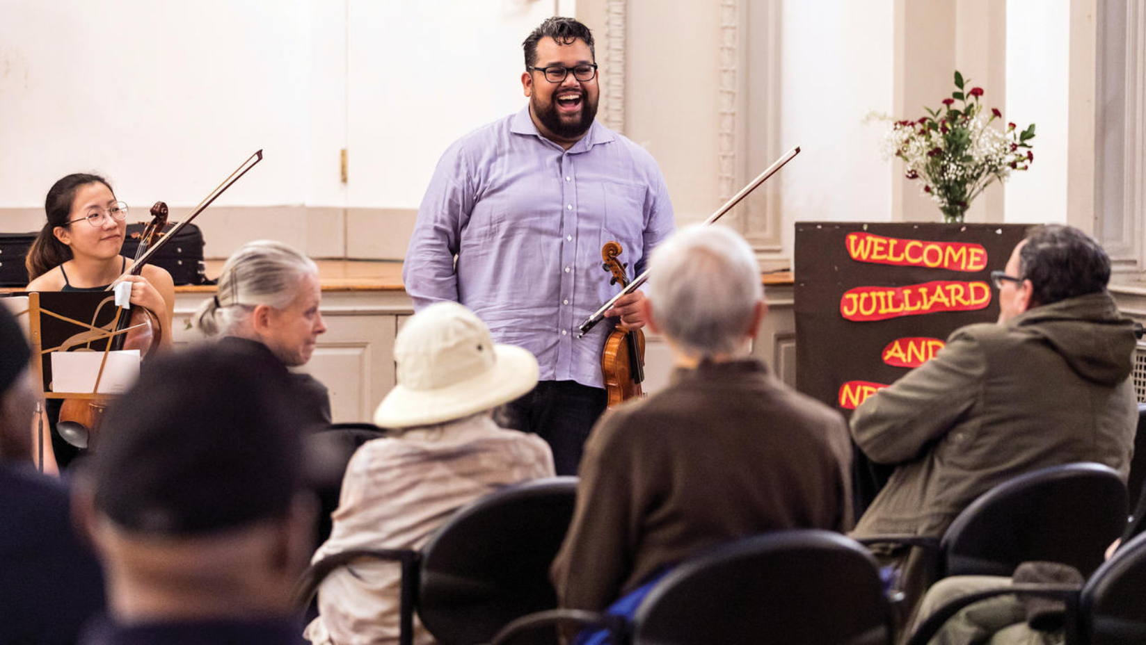 Vijay Gupta (Pre-College '02) at a homeless shelter